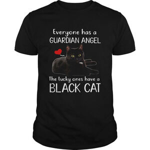 Everyone Has A Guardian Angel The Lucky Ones Have A Black Cat Shirt